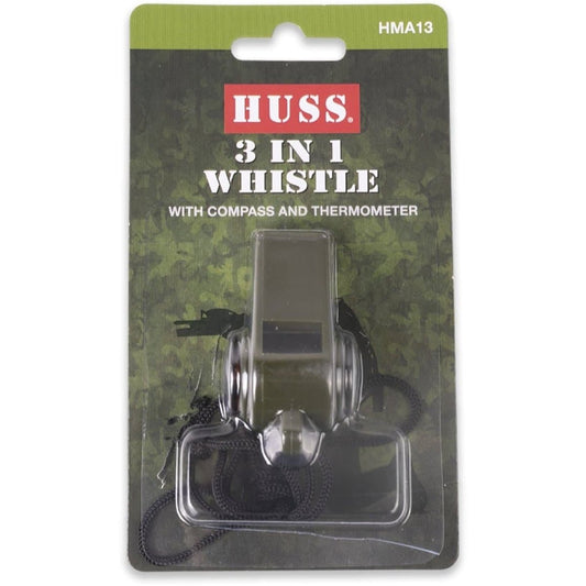 Huss 3-in-1-Pfeife mit Kompass und Thermometer