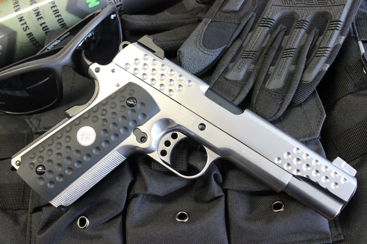 WE Tech „Knighthawk“ M1911 KAC Gelsoft Gas Blowback Pistole – Silber