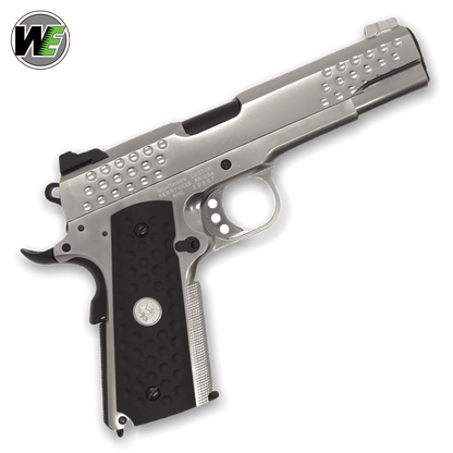 WE Tech „Knighthawk“ M1911 KAC Gelsoft Gas Blowback Pistole – Silber