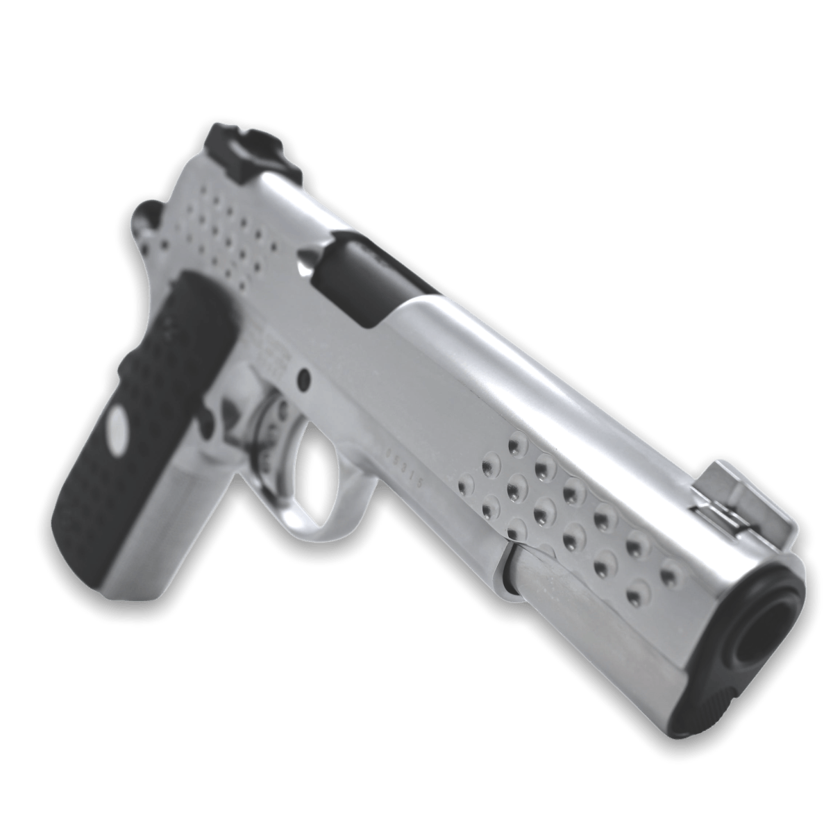 WE Tech „Knighthawk“ M1911 KAC Gelsoft Gas Blowback Pistole – Silber