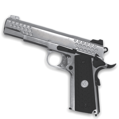 WE Tech „Knighthawk“ M1911 KAC Gelsoft Gas Blowback Pistole – Silber