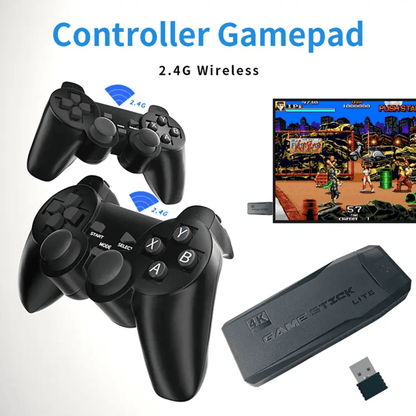 Mini Retro Konsole 64GB Drahtlose Videospielkonsolen 4K HD M8 Game Stick Lite Mit Gamepad Integrierte 20000 + spiele Für PS1/SFC/FC
