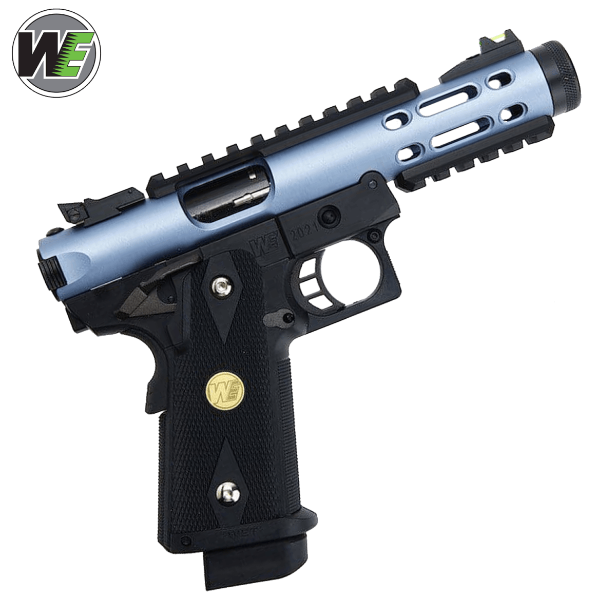 WE Galaxy Hi-Capa 5.1 Typ A GBB-Pistole – blauer Slide-K-Rahmen