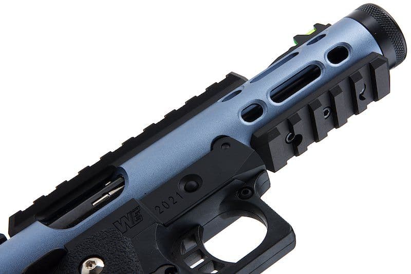 WE Galaxy Hi-Capa 5.1 Typ A GBB-Pistole – blauer Slide-R-Rahmen