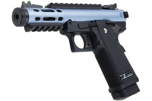 WE Galaxy Hi-Capa 5.1 Typ A GBB-Pistole – blauer Slide-R-Rahmen