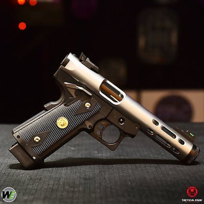 WE Galaxy Hi-Capa 5.1 Typ A GBB-Pistole – silberner Slide-K-Rahmen