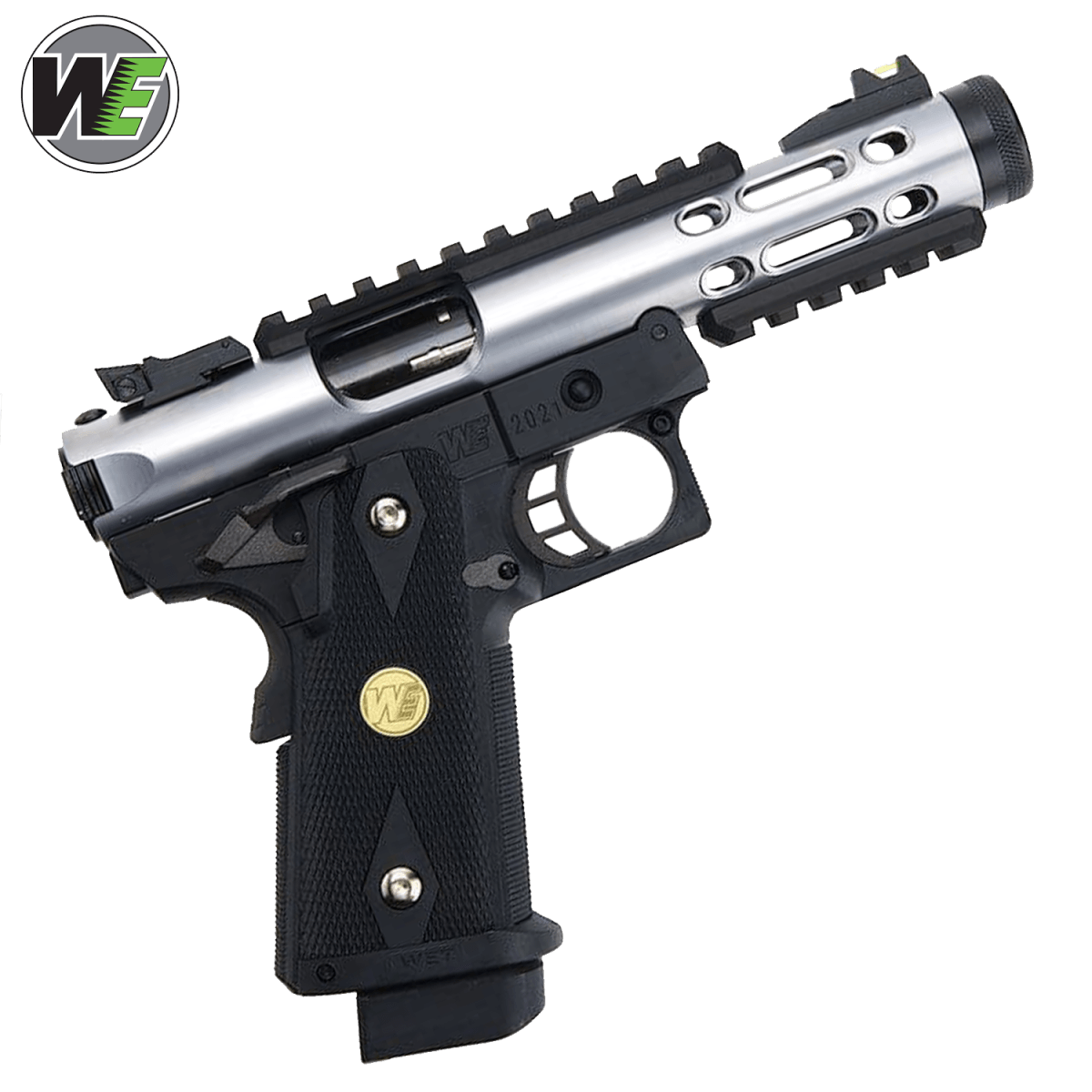 WE Galaxy Hi-Capa 5.1 Typ A GBB-Pistole – silberner Slide-K-Rahmen