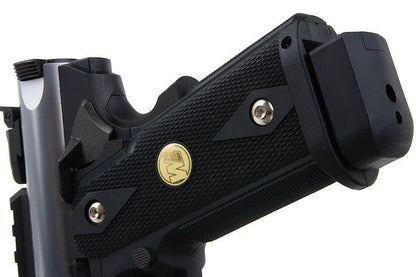 WE Galaxy Hi-Capa 5.1 Typ A GBB-Pistole – silberner Slide-K-Rahmen