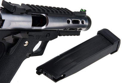 WE Galaxy Hi-Capa 5.1 Typ A GBB-Pistole – silberner Slide-R-Rahmen