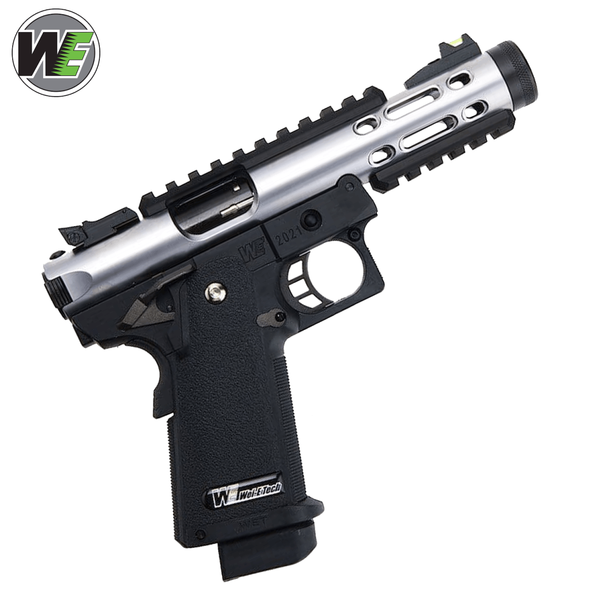 WE Galaxy Hi-Capa 5.1 Typ A GBB-Pistole – silberner Slide-R-Rahmen