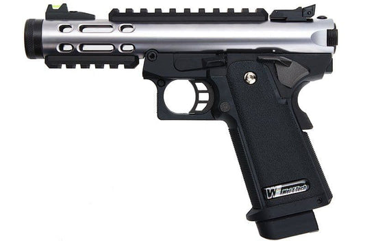 WE Galaxy Hi-Capa 5.1 Typ A GBB-Pistole – silberner Slide-R-Rahmen