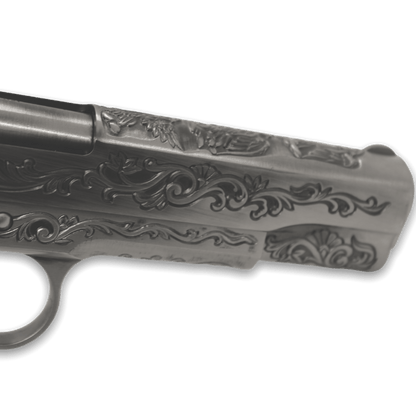 WE Tech 1911 Gelsoft Gas Blowback Pistole – Blumenmuster/Silber