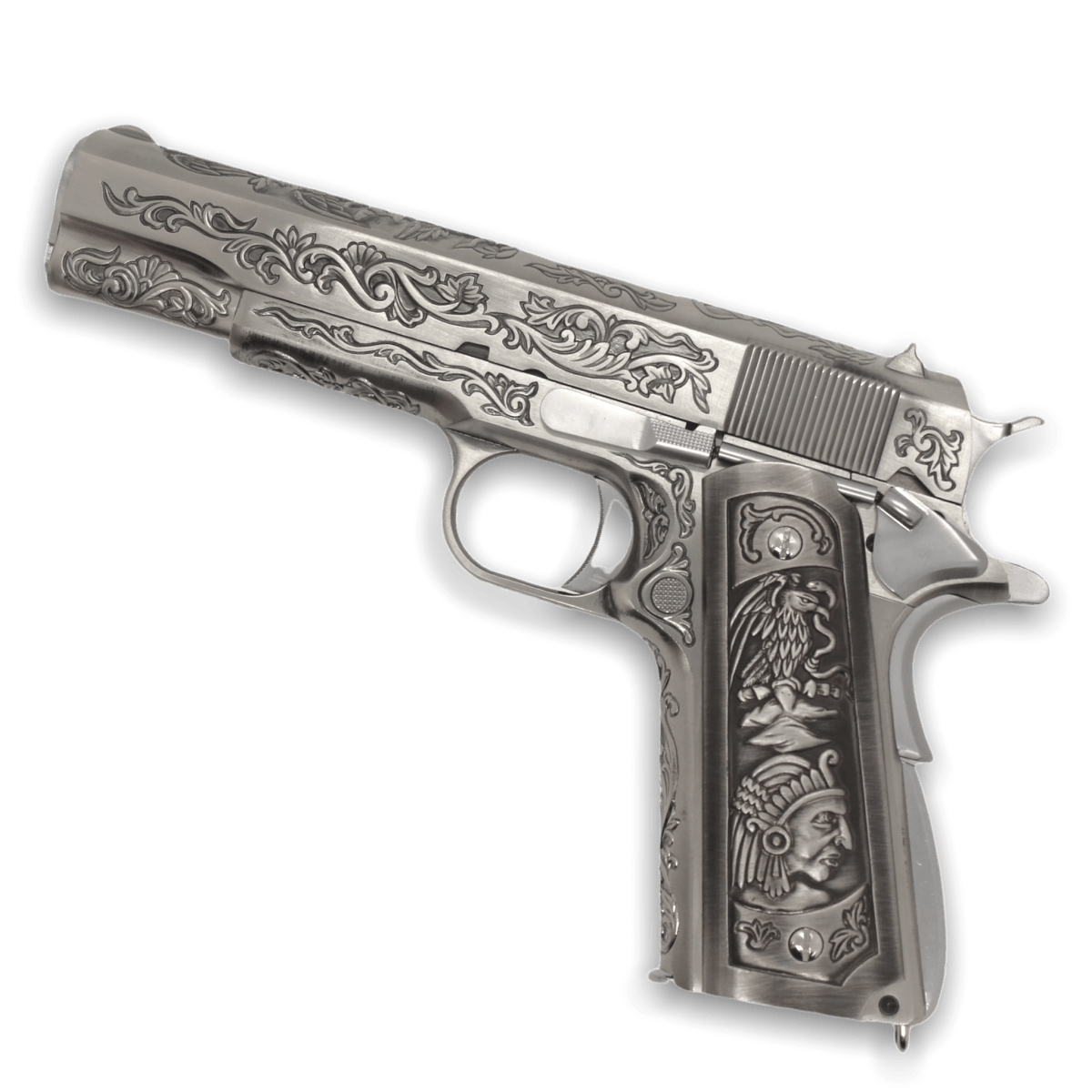 WE Tech 1911 Gelsoft Gas Blowback Pistole – Blumenmuster/Silber