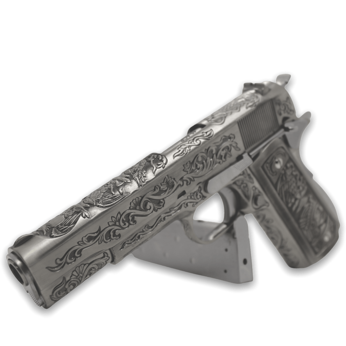 WE Tech 1911 Gelsoft Gas Blowback Pistole – Blumenmuster/Silber