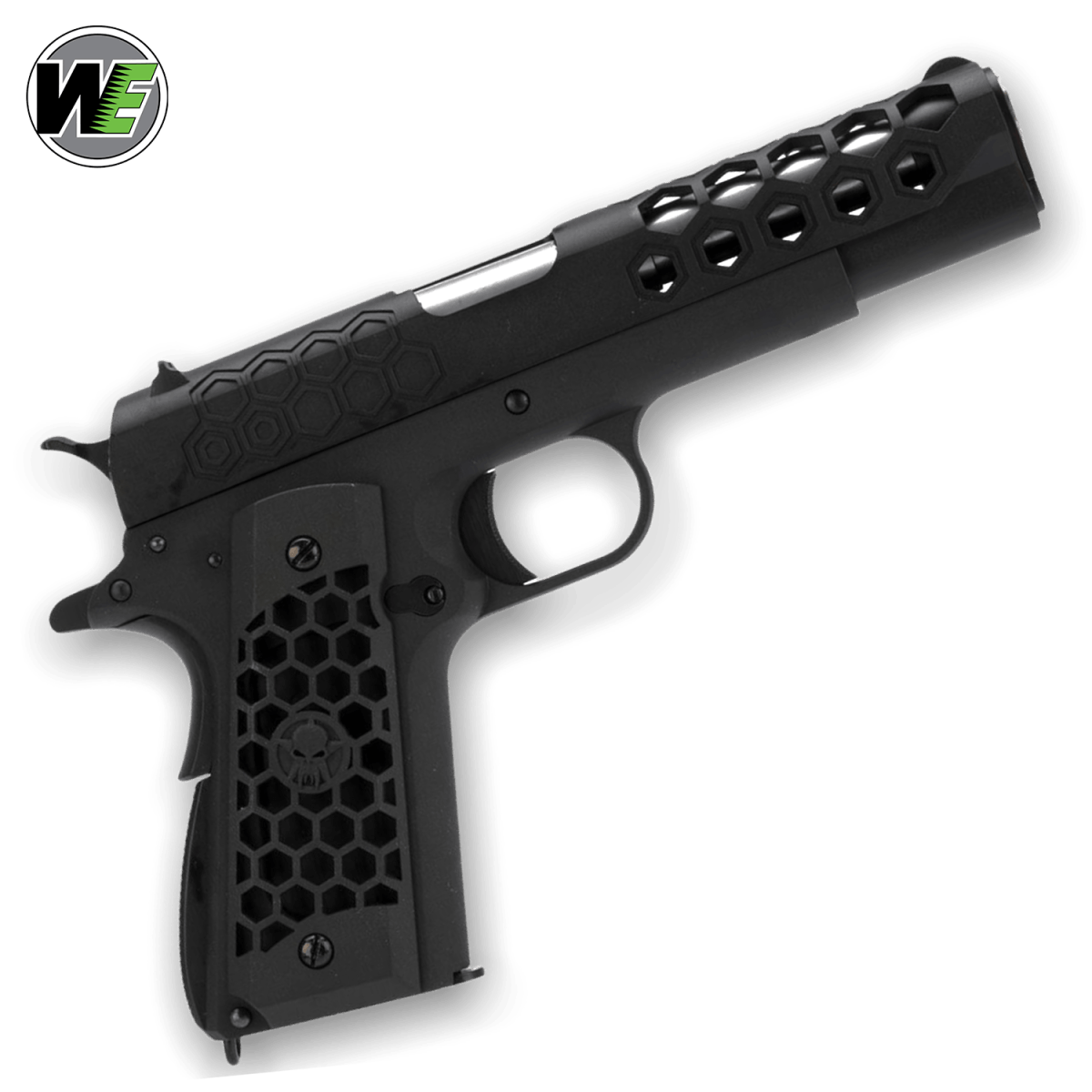 WE Tech 1911 Hex Cut Gelsoft Gas Blowback Pistole – Schwarz