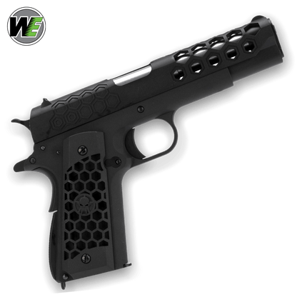 WE Tech 1911 Hex Cut Gelsoft Gas Blowback Pistole – Schwarz