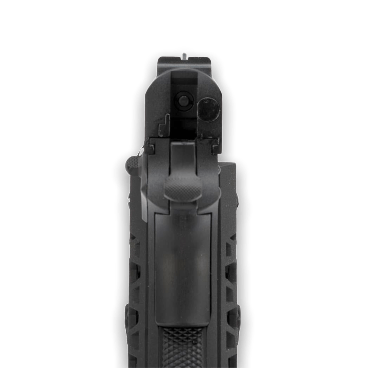 WE Tech 1911 Hex Cut Gelsoft Gas Blowback Pistole – Schwarz