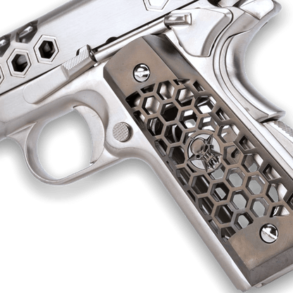 WE Tech 1911 Hex Cut Gelsoft Gas Blowback Pistole – Silber