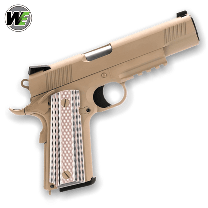 WE Tech 1911 M45A1 Gelsoft Gas Blowback Pistole – Hellbraun