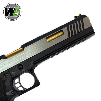 We Tech 6" Irex Hi-Capa Vollautomatische Gas-Blowback-Gel-Blaster-Pistole – Zweifarbig/Gold