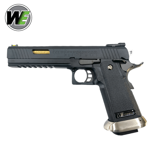 We Tech 6" Irex Hi-Capa Gas Blowback Gel Blaster Pistole - BLK/GD mit Markierungen