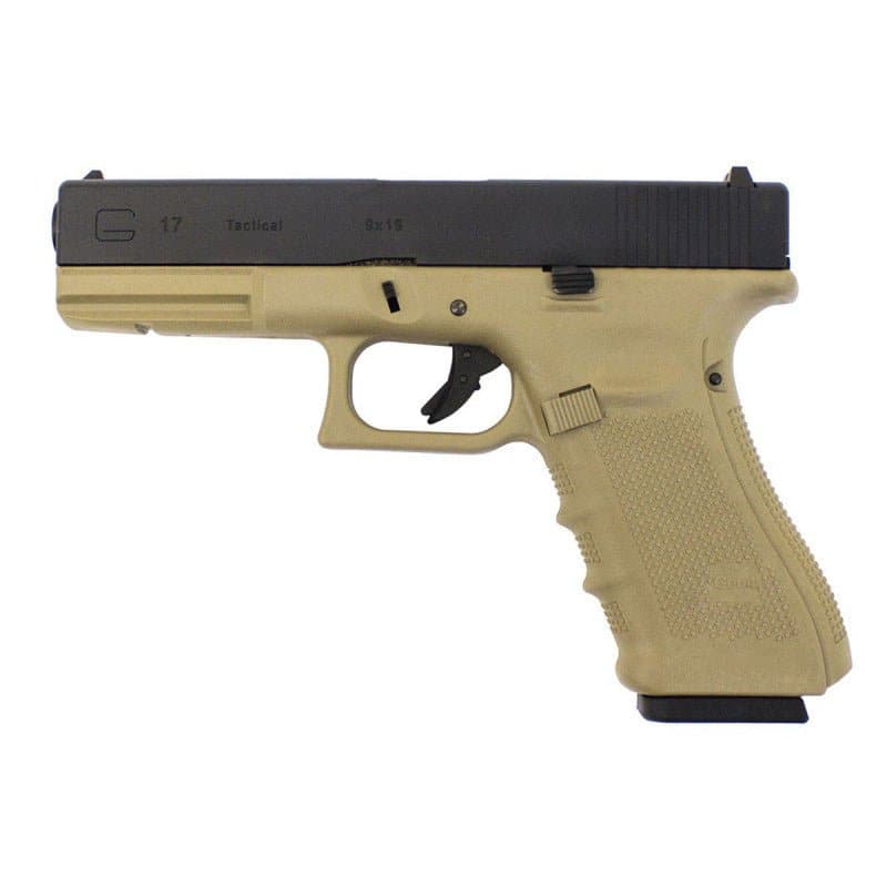 We Tech G17 Gen 4 Gas Blow Back Pistole – Schwarz/Hellbraun