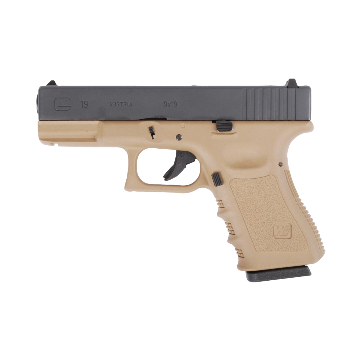 We Tech G19 Gen 3 GBB Gel Blaster – Hellbraun