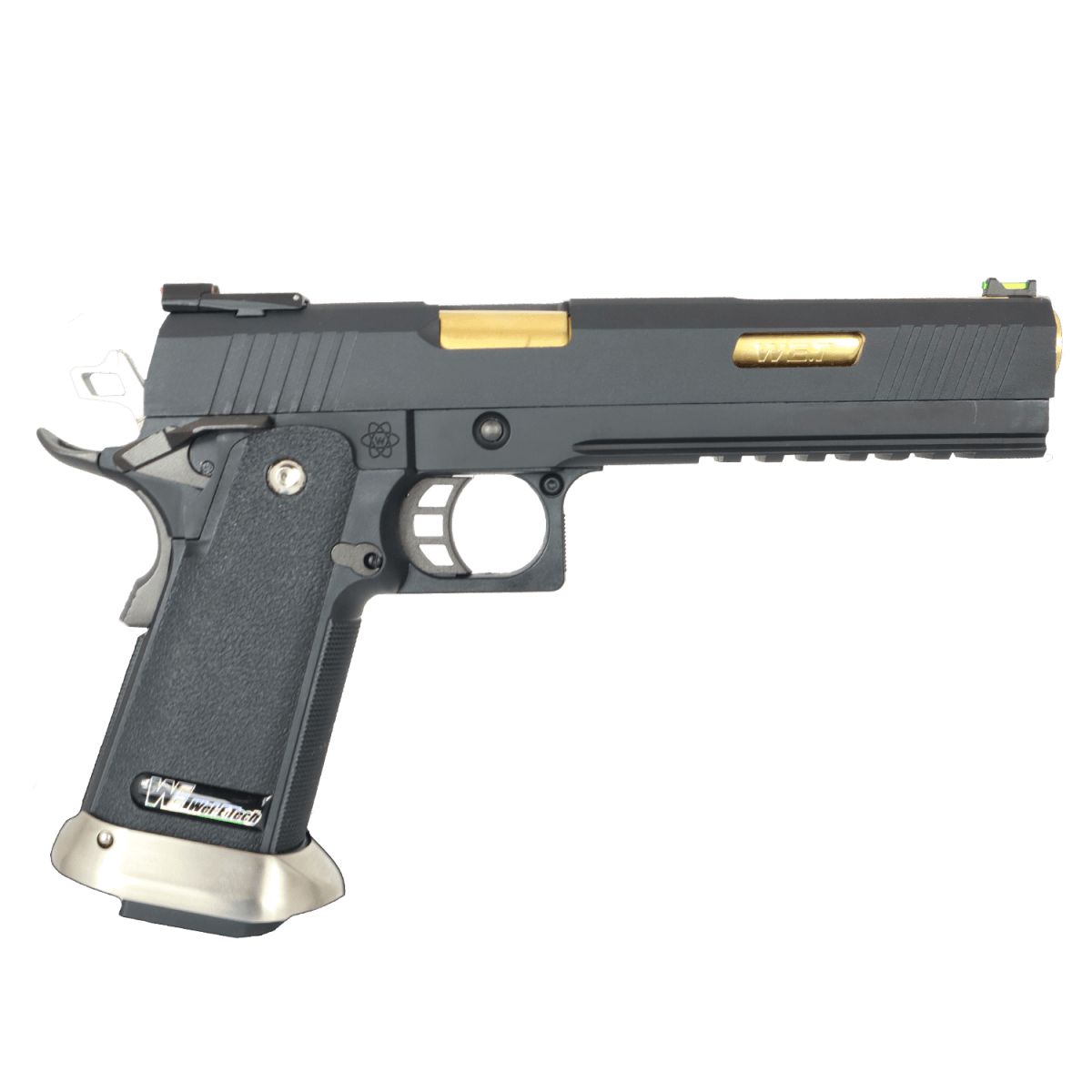 WE Tech Hi-Capa 6" T-Rex Competition Gas Blowback Gel Blaster Pistole - Schwarz/Gold