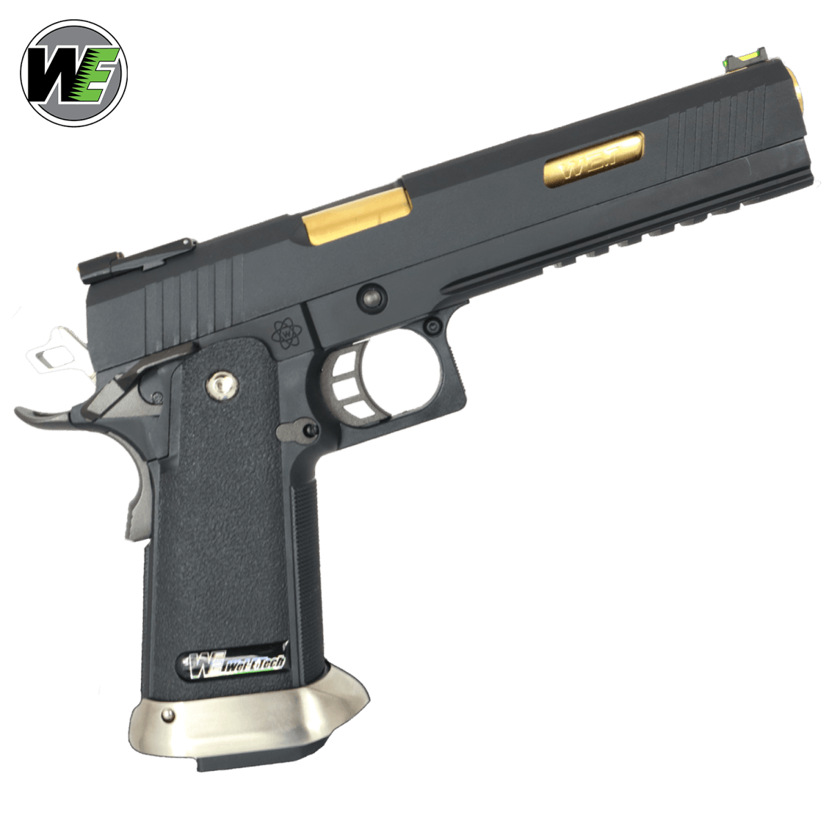 WE Tech Hi-Capa 6" T-Rex Competition Gas Blowback Gel Blaster Pistole - Schwarz/Gold